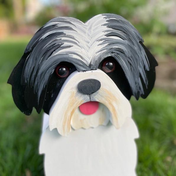 shih tzu plant pot Shih Tzu Dog Flower Pot(Black ,Tan , Red) – Cafmelo