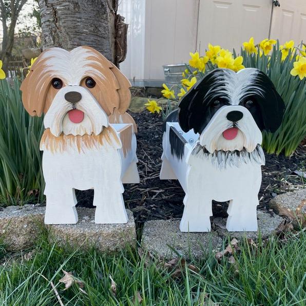 dog plant pot Shih Tzu Dog Flower Pot(Black ,Tan , Red) – Cafmelo