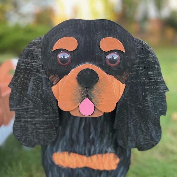 Black/Tan Cavalier King Charles Spaniel en Rainbow Dove Rainbow Bridge Black/Tan Cavalier King Charles Spaniel en Rainbow Dove Rainbow Bridge