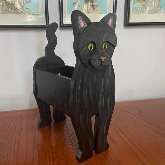 black cat planter pot Black Cat -Tail up Flower Pot – Cafmelo